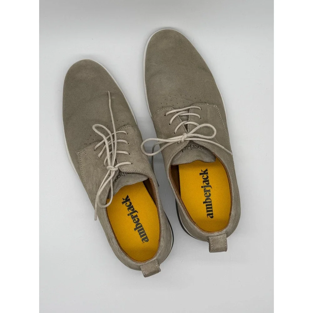 Amberjack The Original Navy Suede Derby Dress Shoes Men Sz 10.5 Gray Portugal